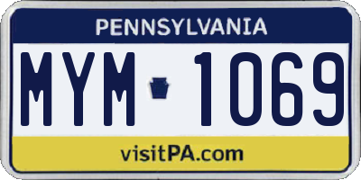 PA license plate MYM1069