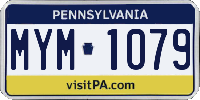 PA license plate MYM1079