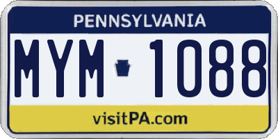 PA license plate MYM1088