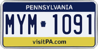 PA license plate MYM1091