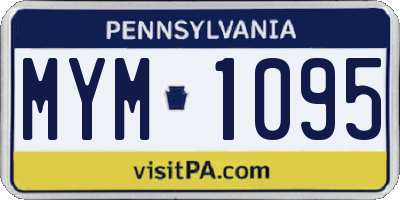PA license plate MYM1095