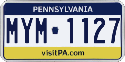 PA license plate MYM1127