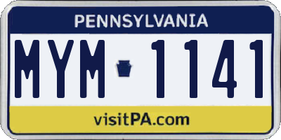 PA license plate MYM1141