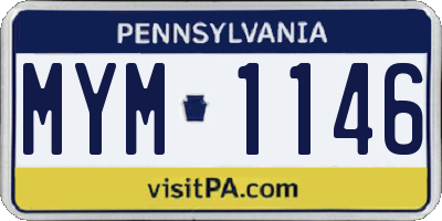 PA license plate MYM1146