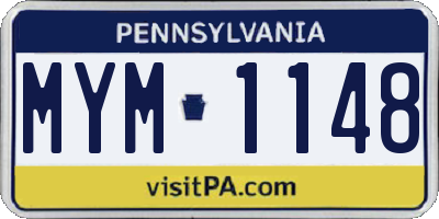 PA license plate MYM1148