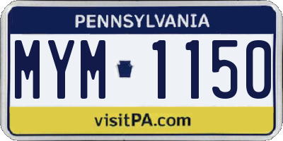 PA license plate MYM1150