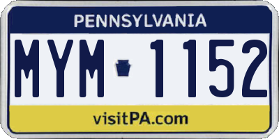 PA license plate MYM1152