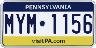 PA license plate MYM1156