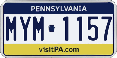PA license plate MYM1157
