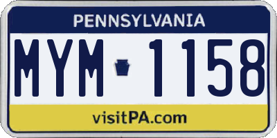 PA license plate MYM1158
