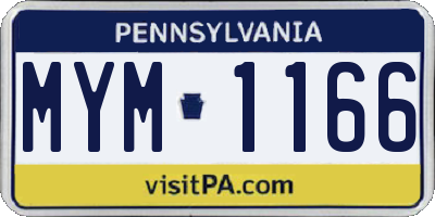 PA license plate MYM1166