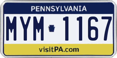 PA license plate MYM1167
