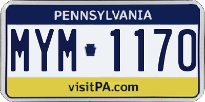 PA license plate MYM1170