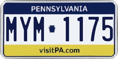 PA license plate MYM1175