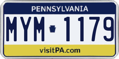 PA license plate MYM1179