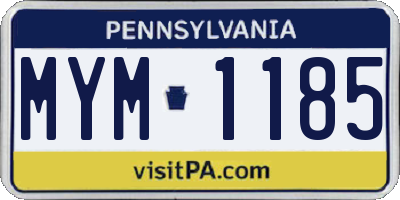 PA license plate MYM1185