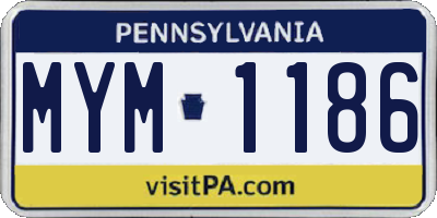 PA license plate MYM1186