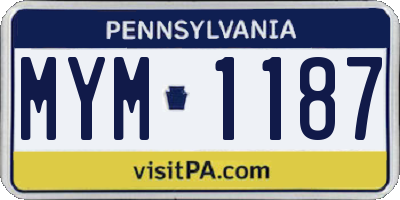 PA license plate MYM1187