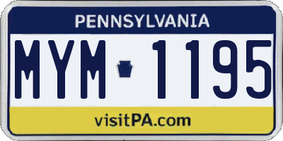 PA license plate MYM1195