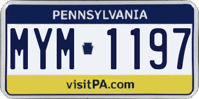 PA license plate MYM1197