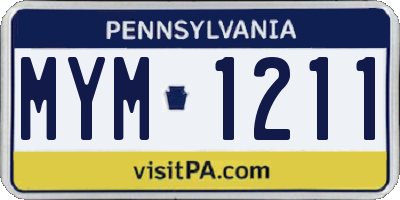PA license plate MYM1211