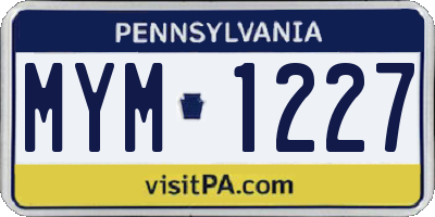 PA license plate MYM1227