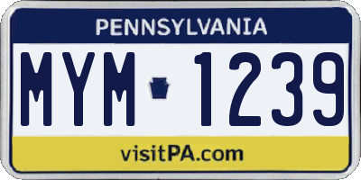 PA license plate MYM1239