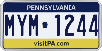 PA license plate MYM1244