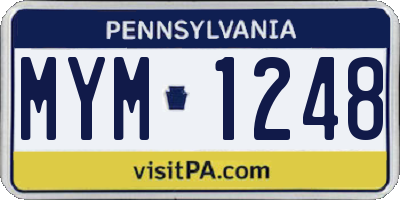PA license plate MYM1248