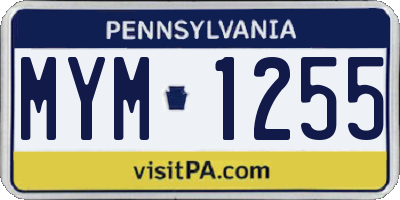 PA license plate MYM1255