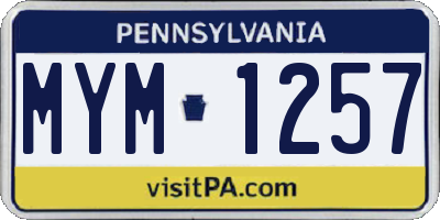 PA license plate MYM1257