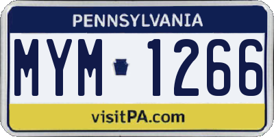 PA license plate MYM1266