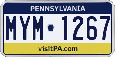 PA license plate MYM1267