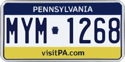 PA license plate MYM1268