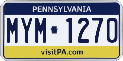 PA license plate MYM1270