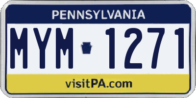 PA license plate MYM1271