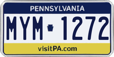 PA license plate MYM1272