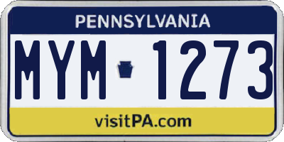 PA license plate MYM1273