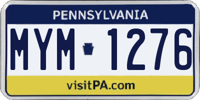 PA license plate MYM1276
