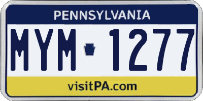 PA license plate MYM1277