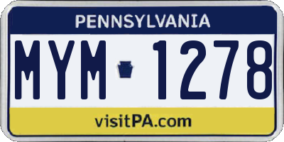 PA license plate MYM1278