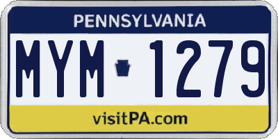PA license plate MYM1279
