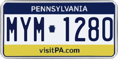 PA license plate MYM1280