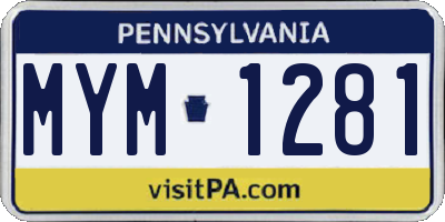 PA license plate MYM1281