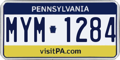 PA license plate MYM1284