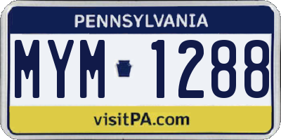 PA license plate MYM1288