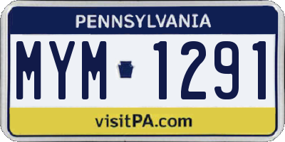 PA license plate MYM1291