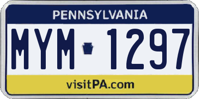 PA license plate MYM1297