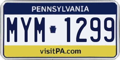PA license plate MYM1299