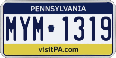 PA license plate MYM1319